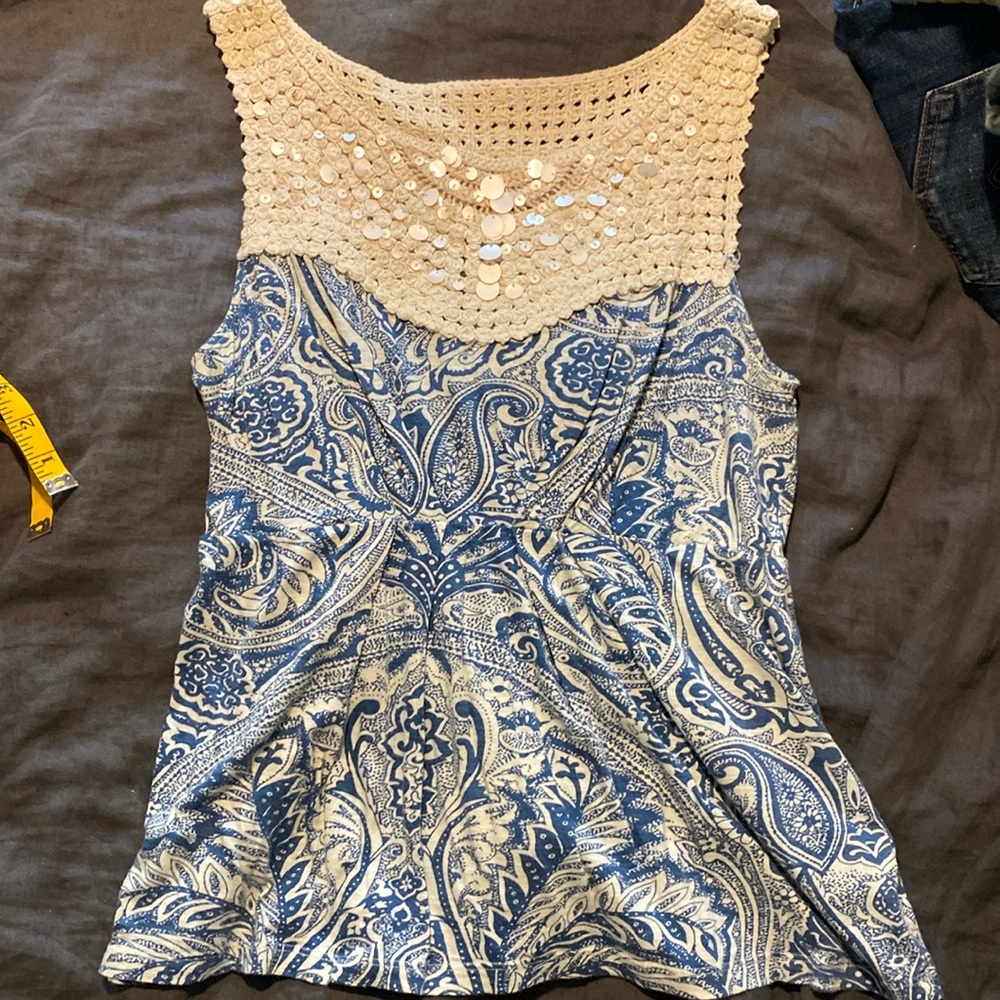 Anthropologie cricket and sequins tank L